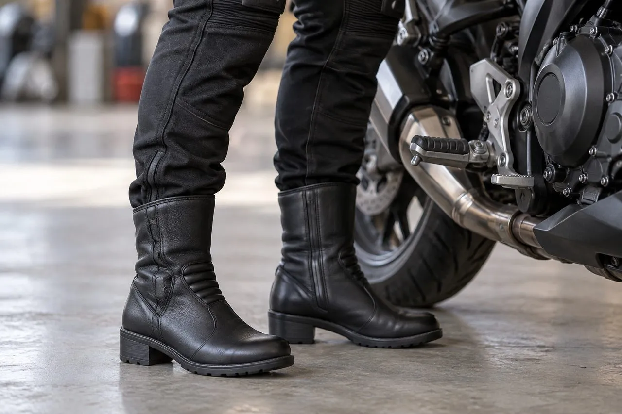 Bottes moto femme à talon : gagner en appui sans perdre en protection