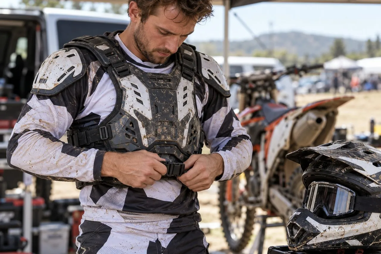 Pare-pierre de motocross : choisir une protection thorax et dorsale adaptée